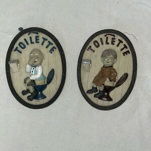 Vintage Toilette Wall Plaques